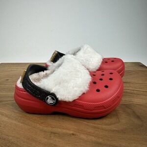New Little Kids Crocs Classic Lined Santa Suit Clogs Shoes Sandals‎ Size 8 C